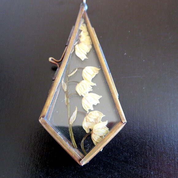 Lily of the valley flower Necklace white Flower charm pressed flower jew… - Picture 6 of 6